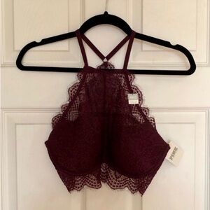 PINK Victoria’s Secret High-neck Push Up Lace Bra